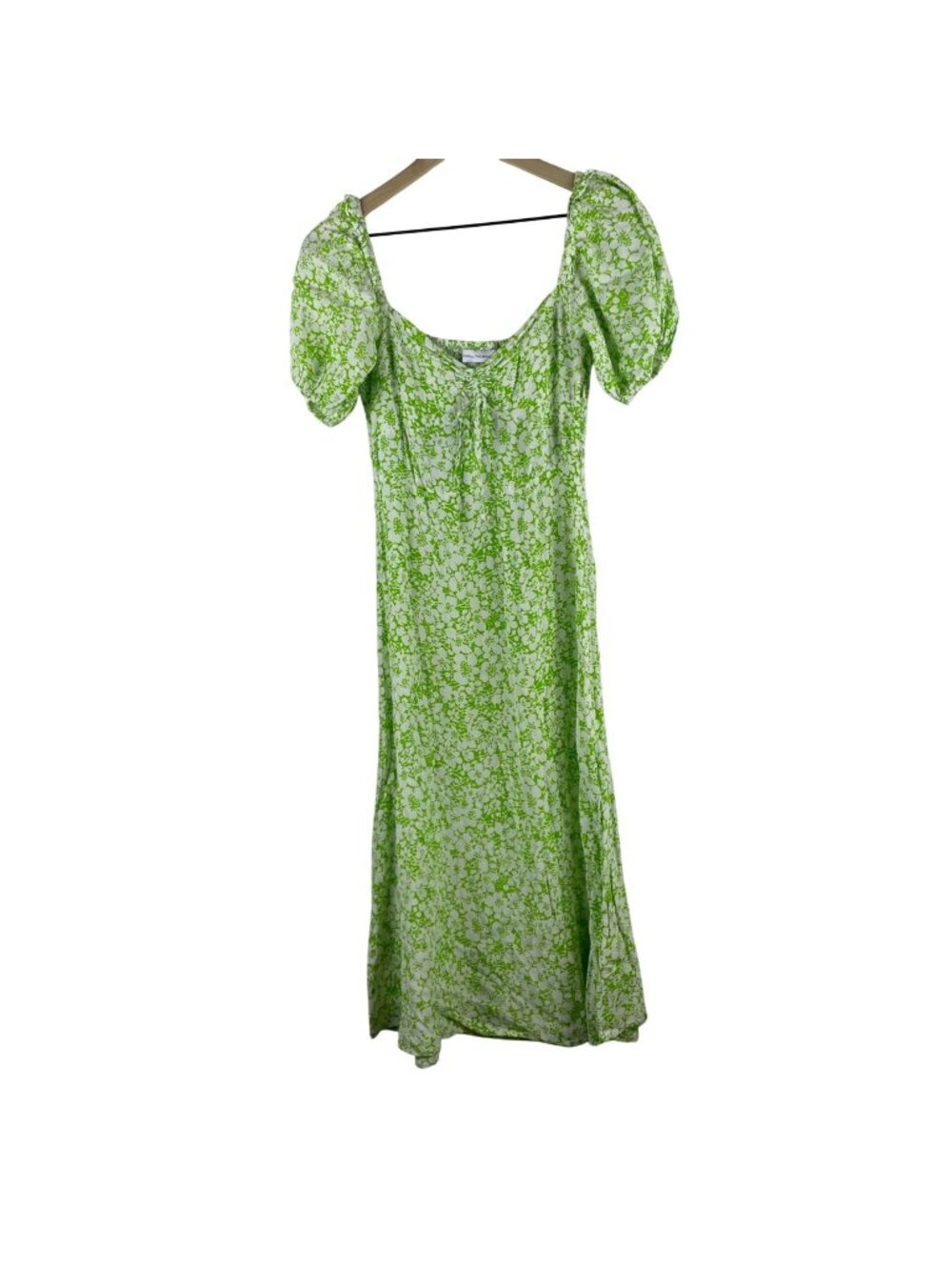 Faithfull The Brand Juniper MIDI Dress Freja Size Medium 6 Lime Green Sun Dress